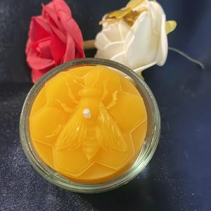 Teelicht 3D-Biene mit Glas [034mG]