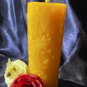 Lange Stumpenkerze mit Mond [93]